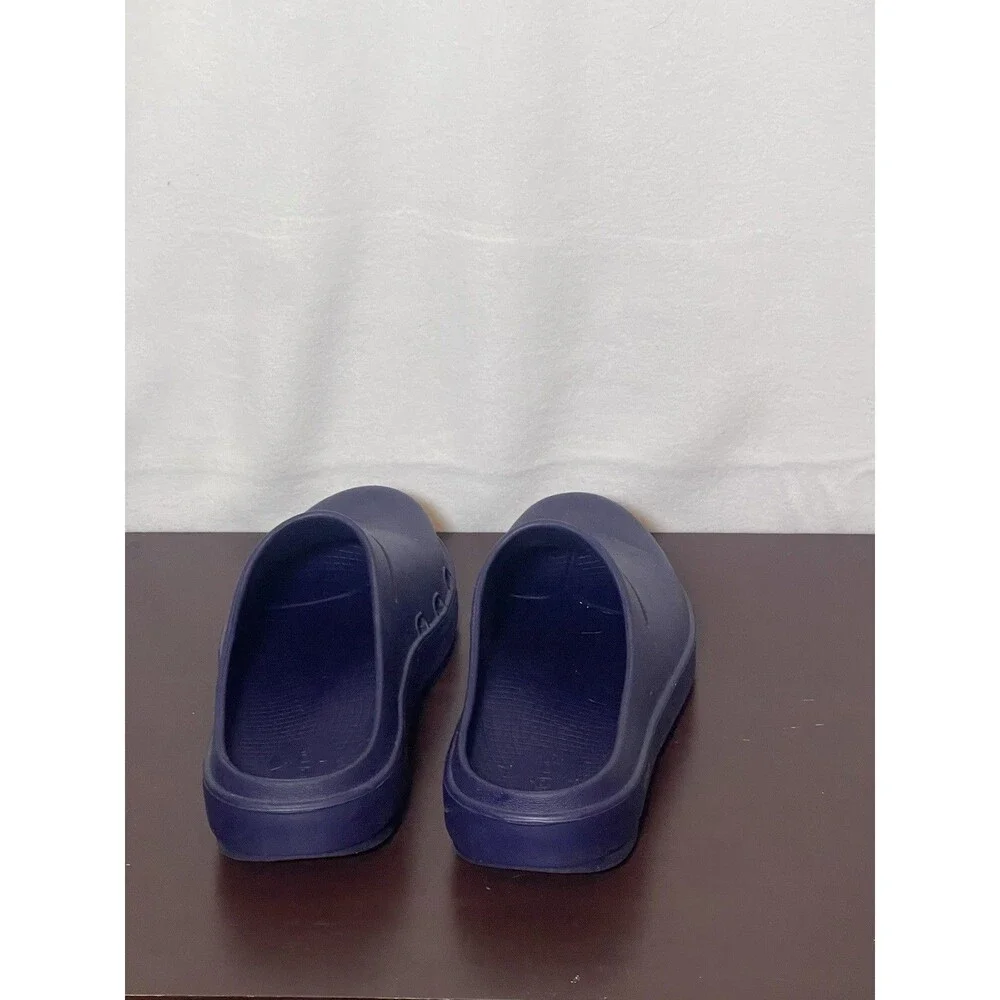 OOFOS Blue Slip-On Clog Sandals Rubber Upper Logo  US M6  W8 EU 39